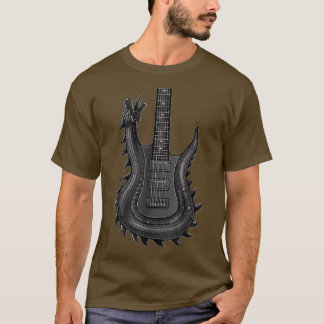 Unique Dragon Guitar For MenRock  T-Shirt
