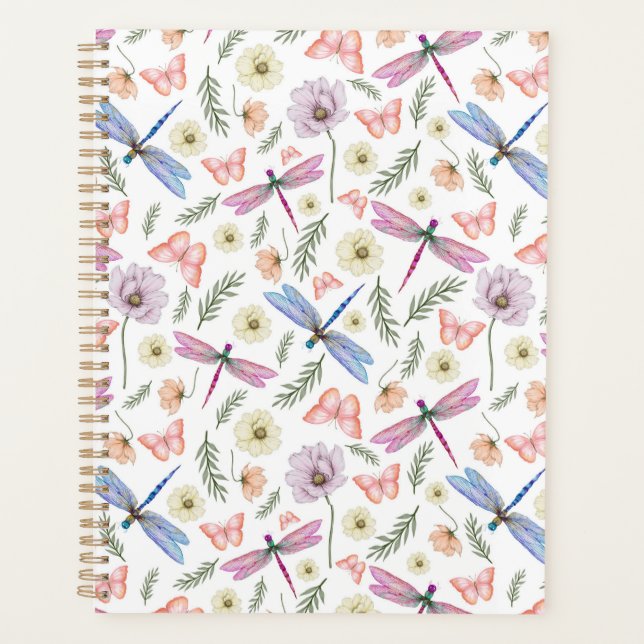 Unique Dragonflies & Butterflies Planner Journal Planer (Vorderseite)
