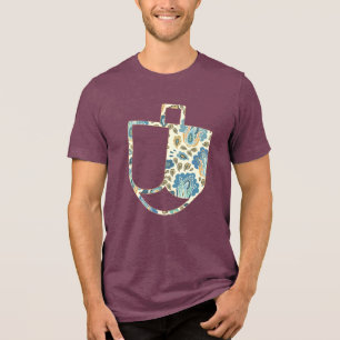 Unique Dreidel Imitats Applique Hanukkah Tri-Blend Shirt