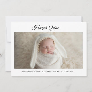Unique Elegant Baby Boy Photo Collage Birth  Ankündigung