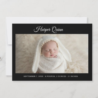 Unique Elegant Baby Boy Photo Collage Birth  Ankündigung