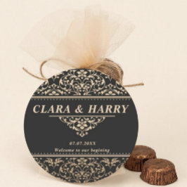 Unique fancy minimalist boho modern wedding runder pappuntersetzer