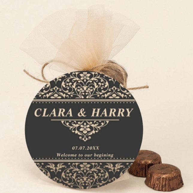 Unique fancy minimalist boho modern wedding  runder pappuntersetzer (Von Creator hochgeladen)