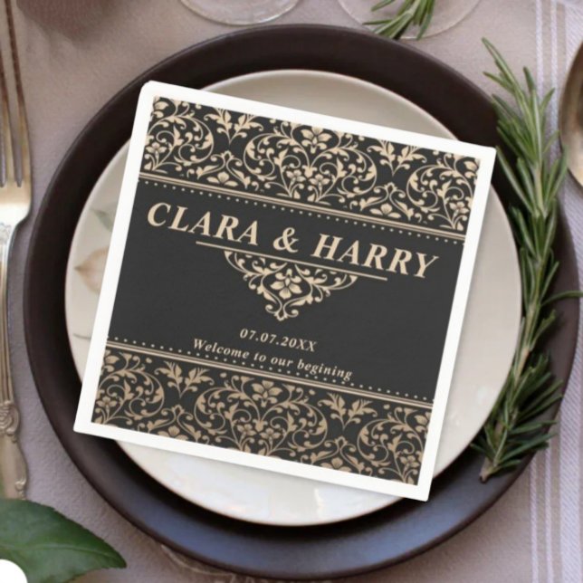 Unique fancy minimalist boho modern wedding  serviette (Von Creator hochgeladen)