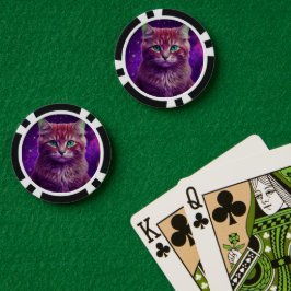 Unique Feline Design Game Pokerchips