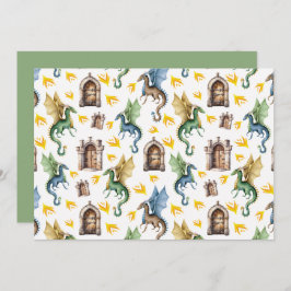 Unique Fire Dragons Note Card Mitteilungskarte