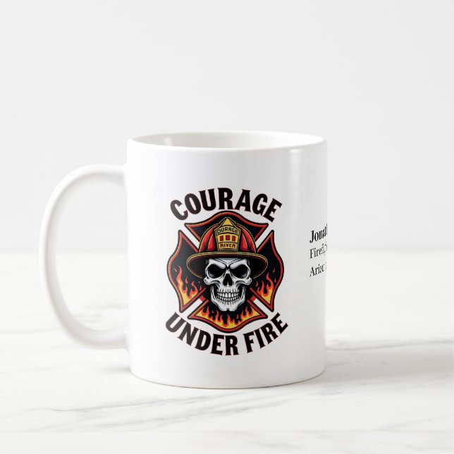 Unique Firefighter Skull in Maltese Cross FIre Kaffeetasse (Links)