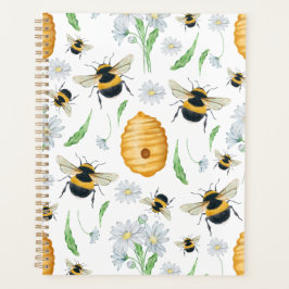 Unique Floral Honey Bees Planner Journal Planer