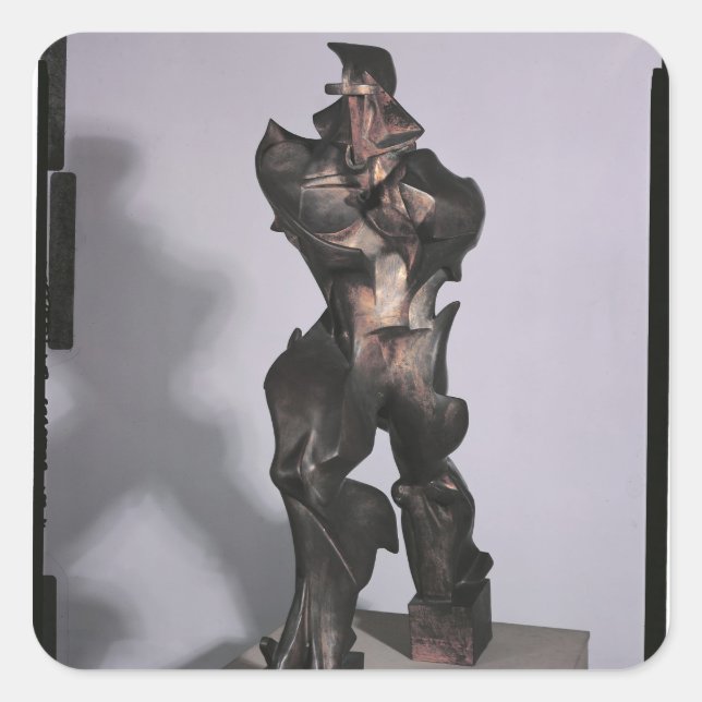 Unique Forms of Continuity in Space, 1913 Quadratischer Aufkleber (Vorderseite)