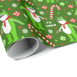 Unique Frog Christmas Holiday Gift Geschenkpapier