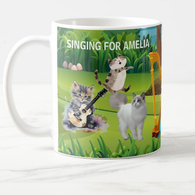 Unique Fun Cats in the Chorus Personalized  Kaffeetasse (Von Creator hochgeladen)