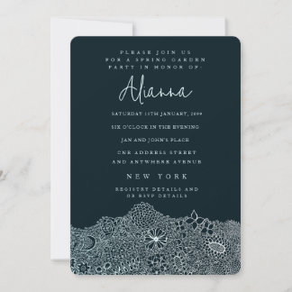 Unique Garden Scene Artist Birthday Sky Blue Einladung