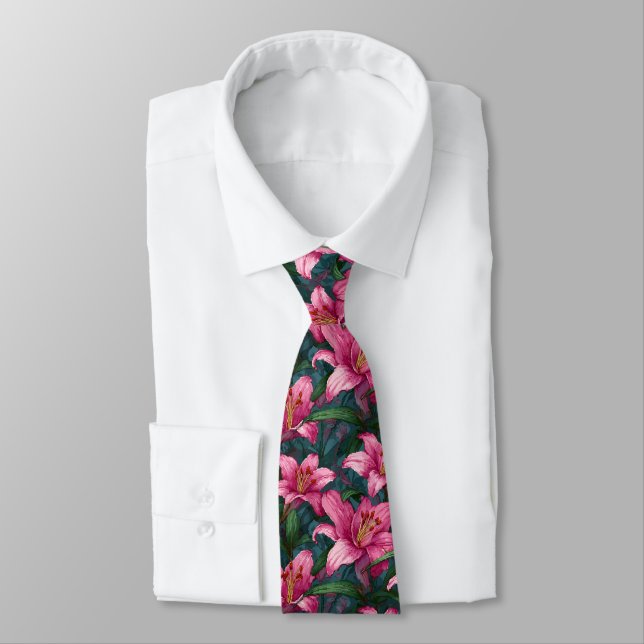 Unique Gifts For Men Lilies Floral Krawatte (Gebunden)