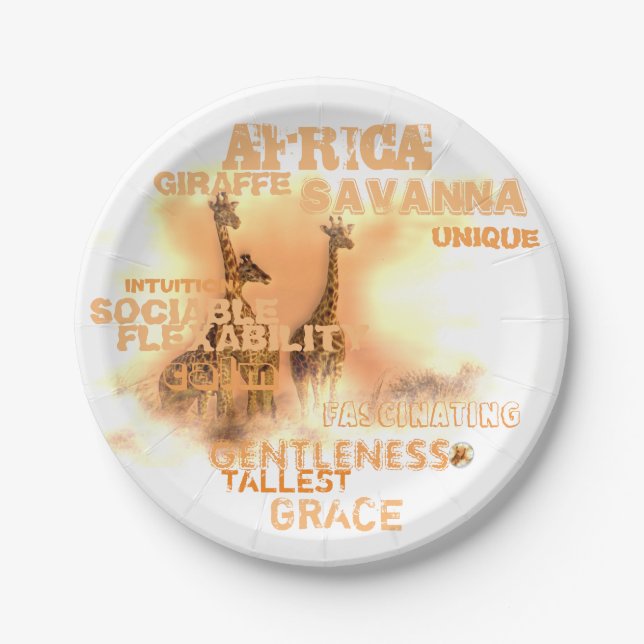 Unique Giraffes Paper Tellers 7" Pappteller (Vorderseite)