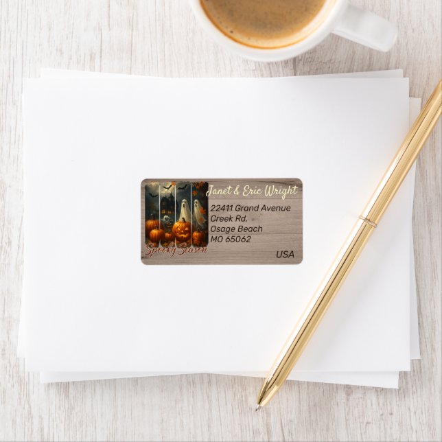 Unique Halloween theme artsy custom address Adressaufkleber (Insitu)