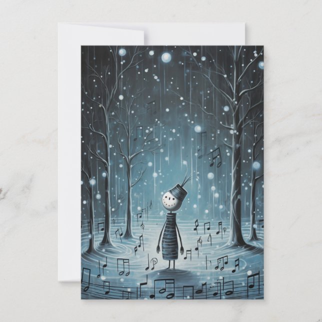 Unique Hand Drawn Christmas Cards Feiertagskarte (Vorderseite)