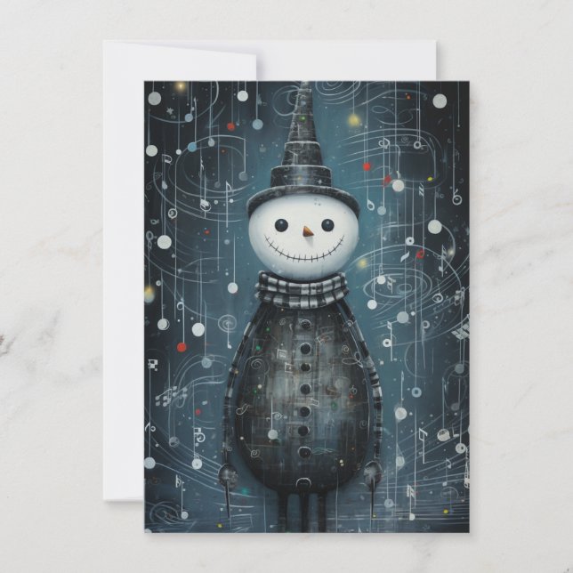 Unique Hand Drawn Christmas Cards Feiertagskarte (Vorderseite)