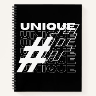Unique Hashtag Typografie Notizbuch