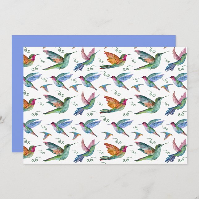 Unique Hummingbird Note Card Mitteilungskarte (Vorne/Hinten)