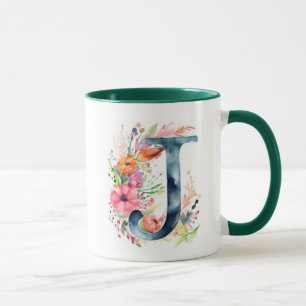 Unique J Letter Design Cup Tasse