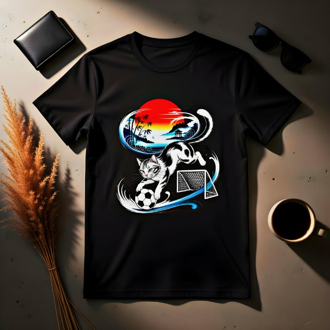 Unique Japanese Soccer Cat Gift for Anime & Footba T-Shirt (Von Creator hochgeladen)