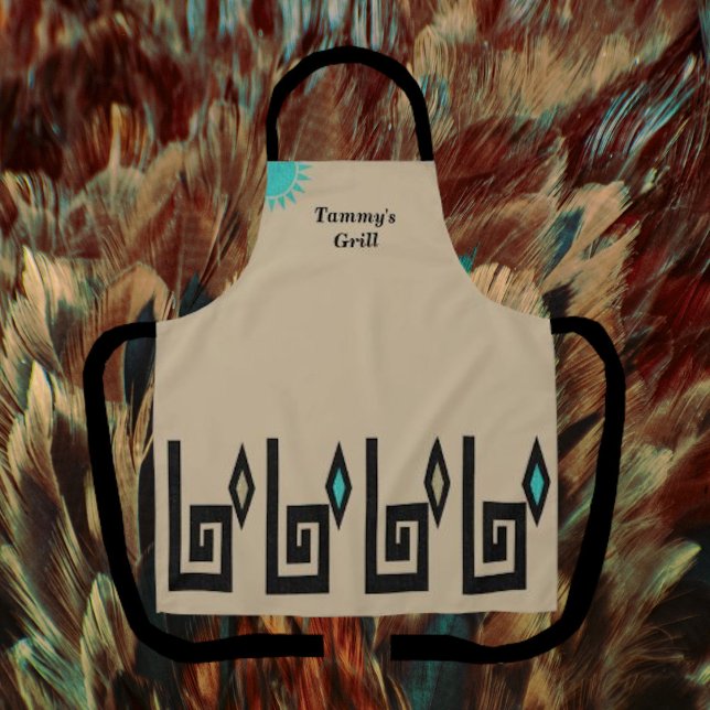 Unique Khaki Southwestern Aztec Style Schürze (Von Creator hochgeladen)