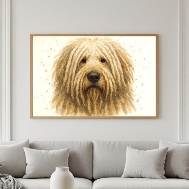 Unique Komondor Watercolor Portrait Poster (Von Creator hochgeladen)