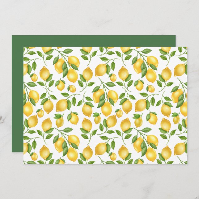 Unique Lemons Note Card Mitteilungskarte (Vorne/Hinten)