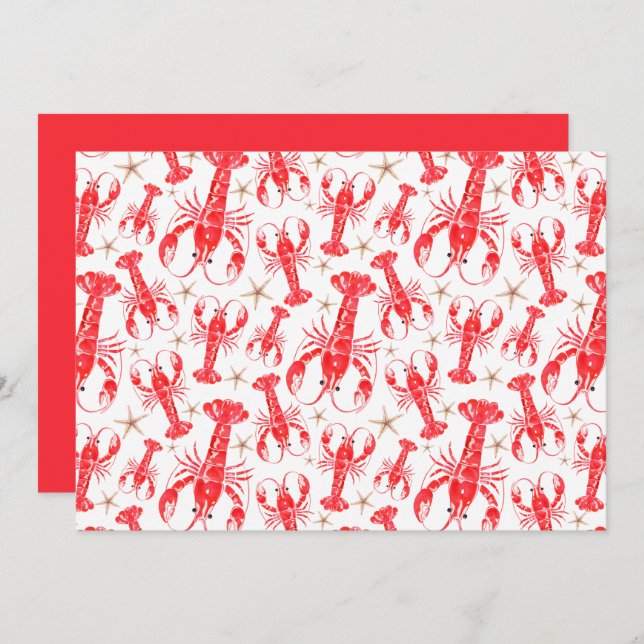 Unique Lobsters Note Card Mitteilungskarte (Vorne/Hinten)
