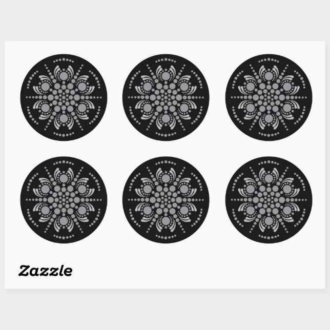 Unique Mandala Template Classic Round Sticker (Blatt)