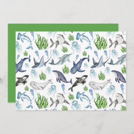 Unique Marine Life Note Card Mitteilungskarte