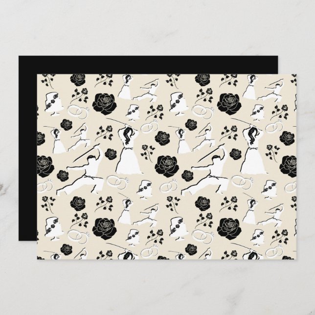 Unique Martial Arts Wedding Note Card Mitteilungskarte (Vorne/Hinten)