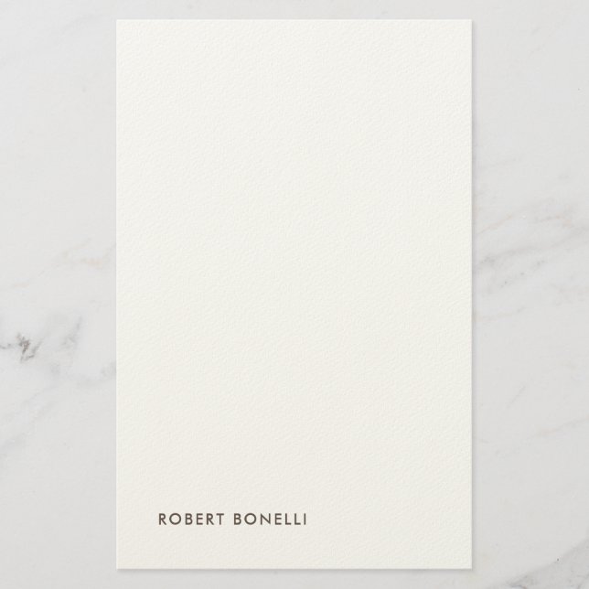 Unique Modern Black White Your Name Minimalist Briefpapier (Vorderseite)