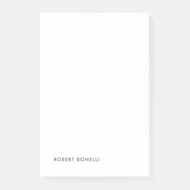 Unique Modern Black White Your Name Minimalist Post-it Klebezettel (Vorderseite)