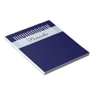 Unique Modern Navy Blue Geometric Script Notizblock