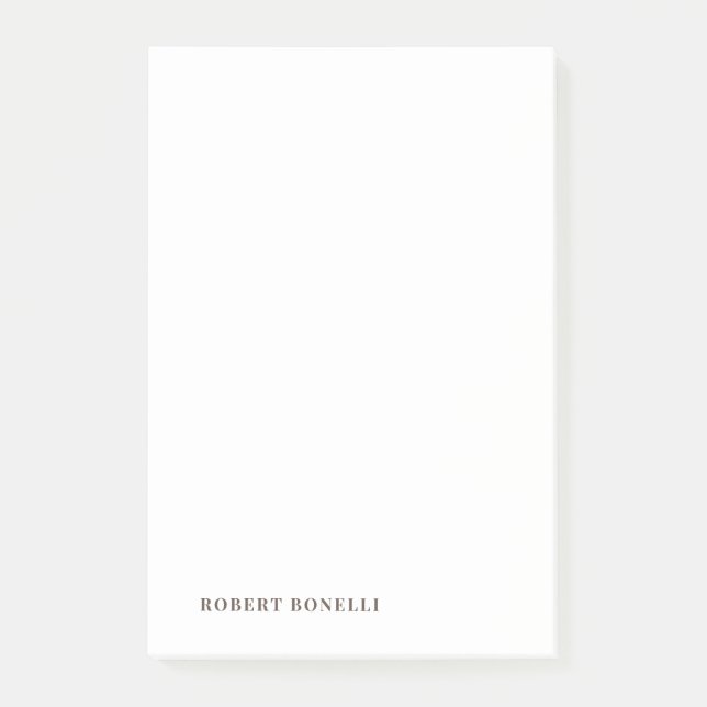 Unique Modern Plain Your Name Minimalist Post-it Klebezettel (Vorderseite)