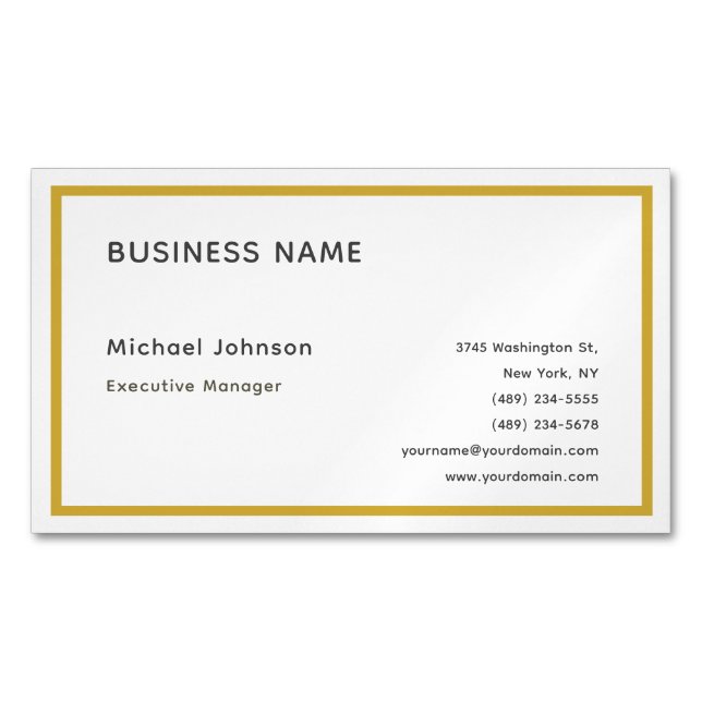 Unique modern professional metallic gold color  magnetische visitenkarte (Vorderseite)