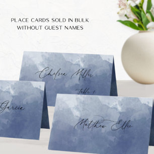 Unique Navy Blue Watercolor Hintergrund geflochten Platzkarte