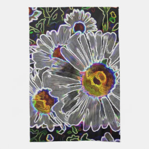 Unique Neon Daisies Geschirrtuch
