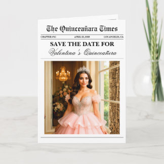 Unique Newspaper Quinceañera Photo Karte