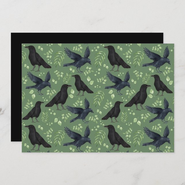 Unique Note Card in Green Mitteilungskarte (Vorne/Hinten)