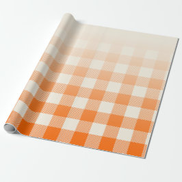 Unique Orange & Cream Peek-A-Boo Buffalo Plaid Geschenkpapier