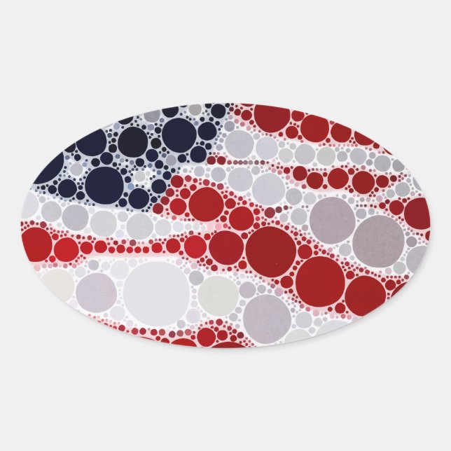 Unique Patriotic American Flag Ovaler Aufkleber (Vorderseite)
