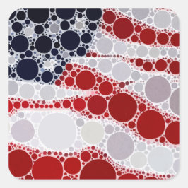 Unique Patriotic American Flag Quadratischer Aufkleber