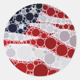Unique Patriotic American Flag Runder Aufkleber