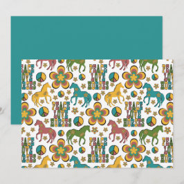 Unique Peace Love Horses Note Card Mitteilungskarte