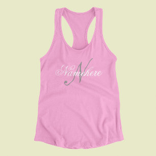 Unique Personalized Black and White Name Monogram  Tank Top