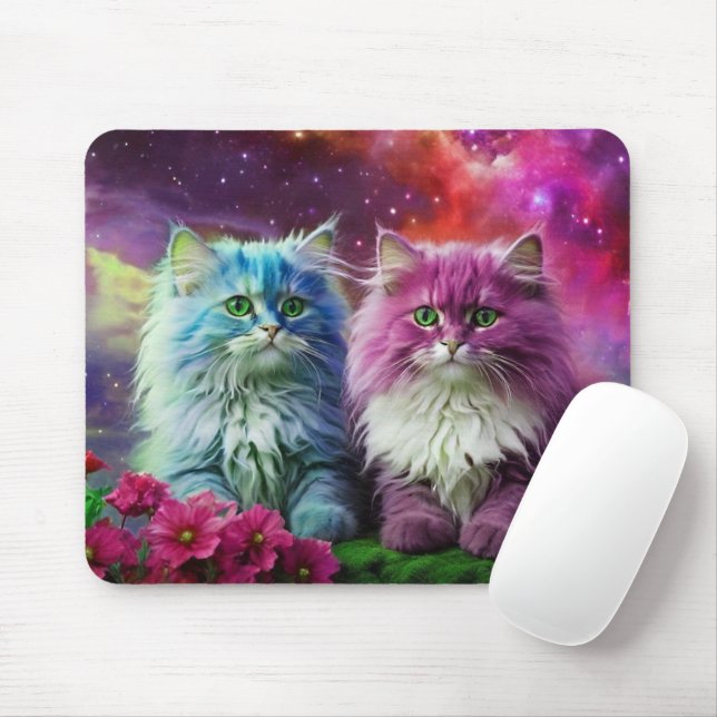 Unique purple cat mouse pad designed for cat lover mousepad (Mit Mouse)
