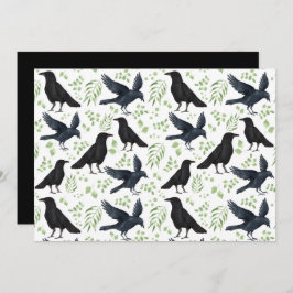 Unique Ravens Note Card in White Mitteilungskarte