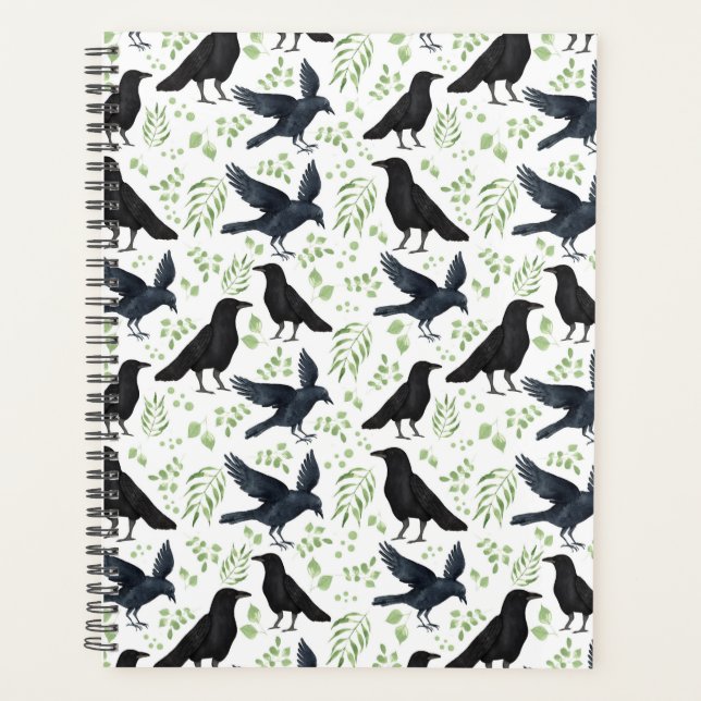 Unique Ravens Planner Journal in White Planer (Vorderseite)